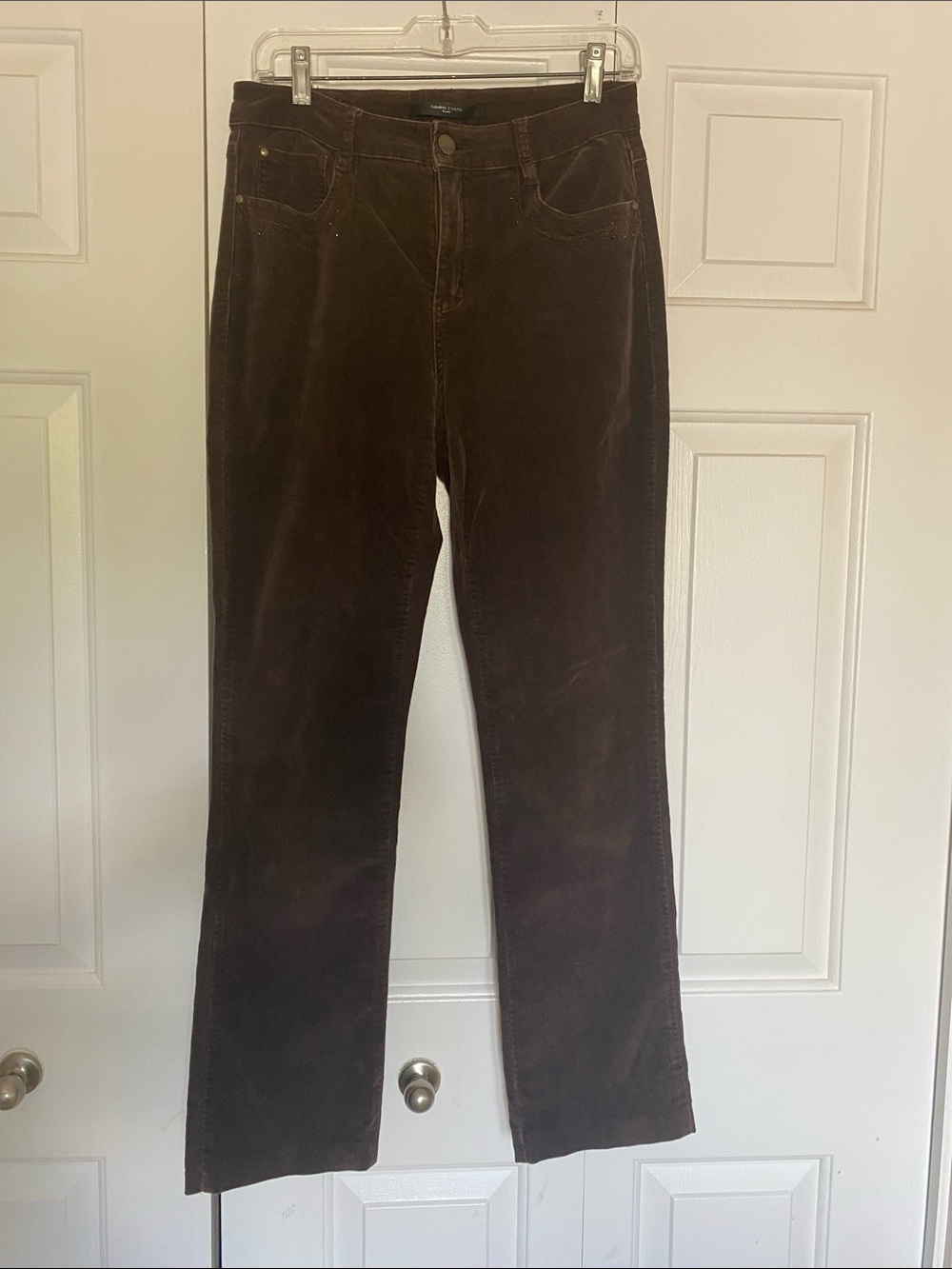 Simon Chang Dark Brown Corduroy Straight-Leg Jeans
